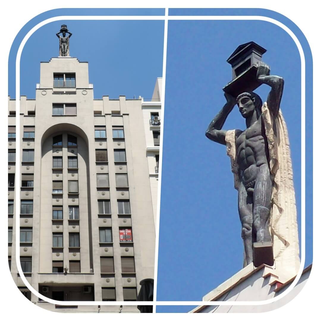 estatua romano gran via madrid 60