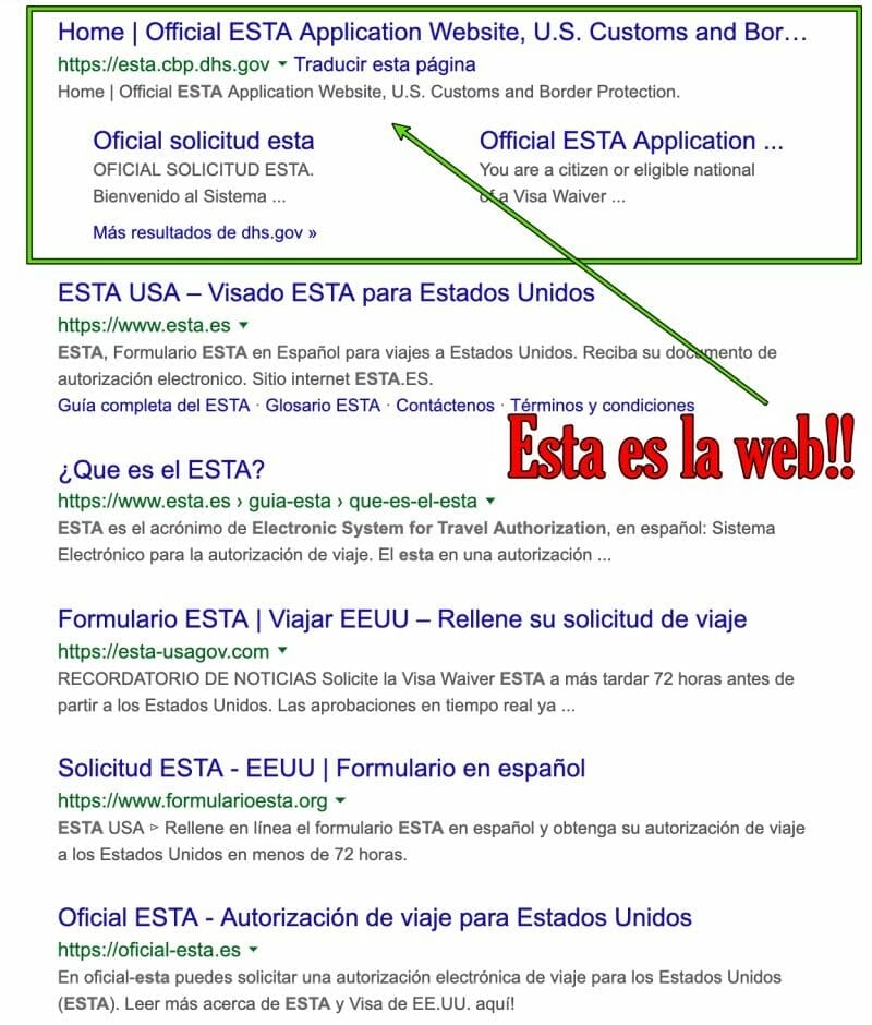 busqueda google esta oficial USA