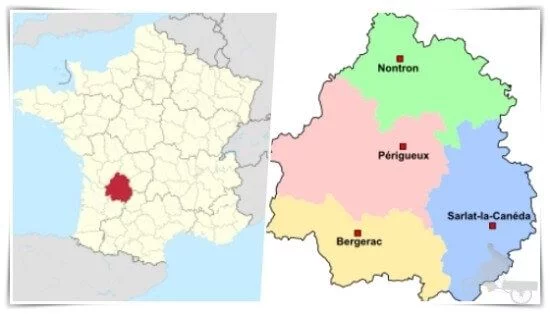 mapa dordoña perigord