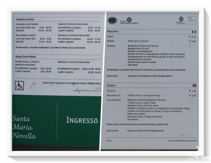 informacion horario precios santa maria novella