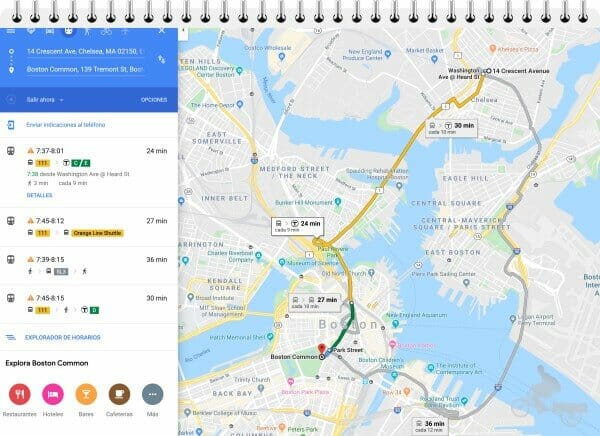recorrido autobus boston