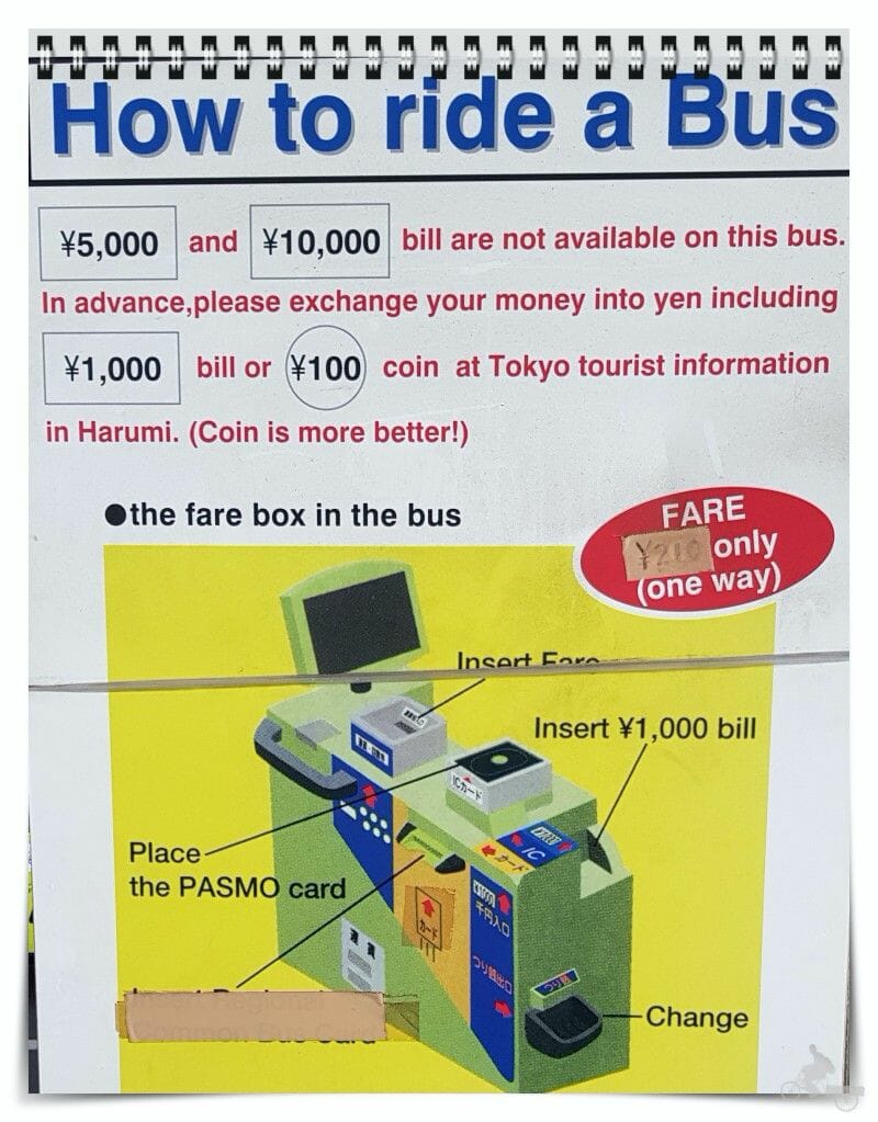 metodos pago autobús tokio