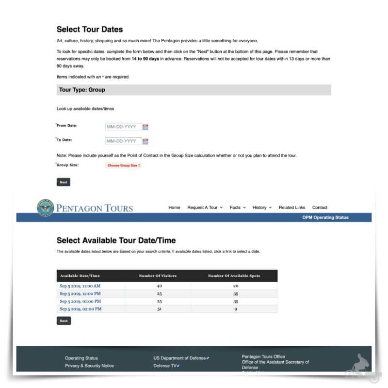 visitar pentagono tour