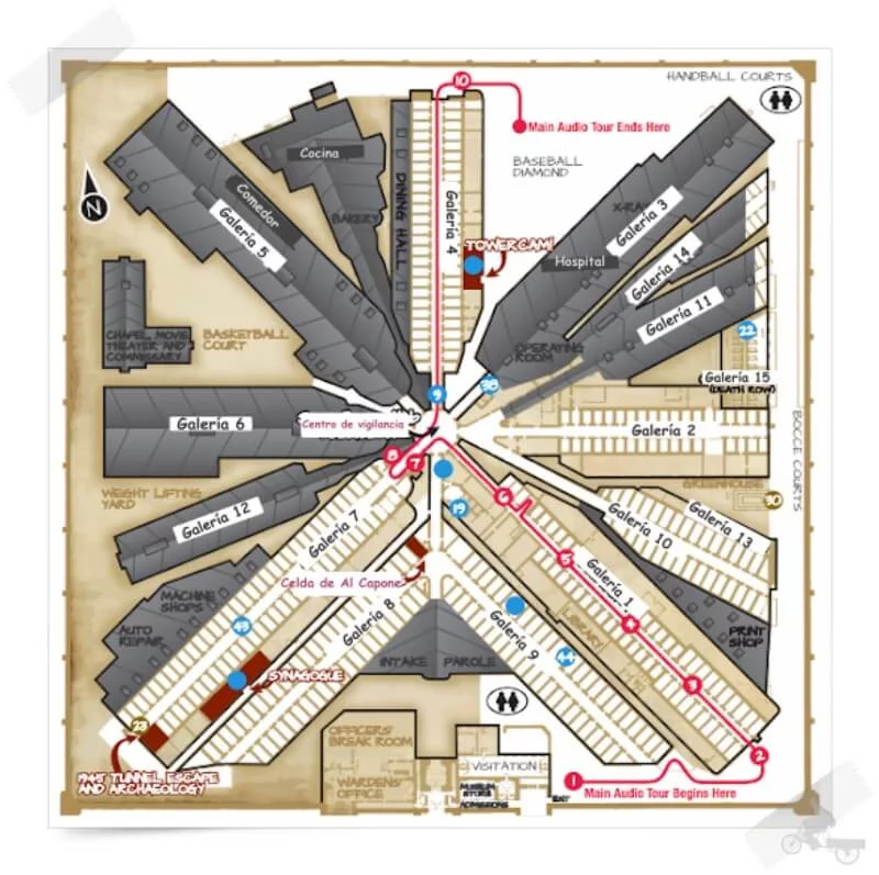 mapa visita eastern state penitentiary