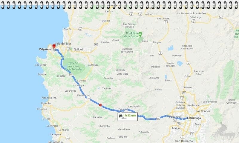 trayecto santiago valparaiso