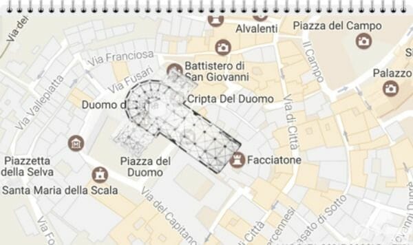 plano de la nueva catedral de Siena