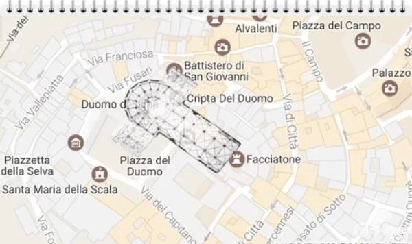 plano de la nueva catedral de Siena
