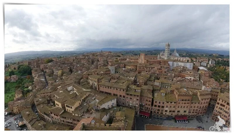 vistas al oeste desde la Torre del Mangia