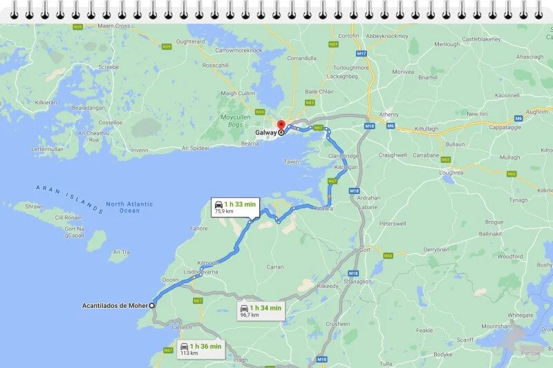 de Galway a los acantilados de moher en coche