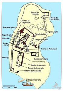 plano templo de Philae en Asuán