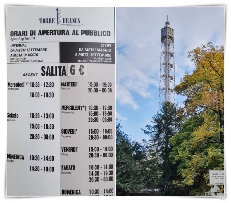 horarios de la Torre Branca