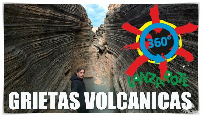Grieta en la lava del volcán en Lanzarote