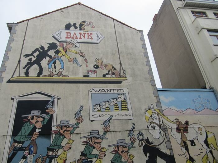 Mural Morris - Lucky Luke - ruta murales del cómic en Bruselas