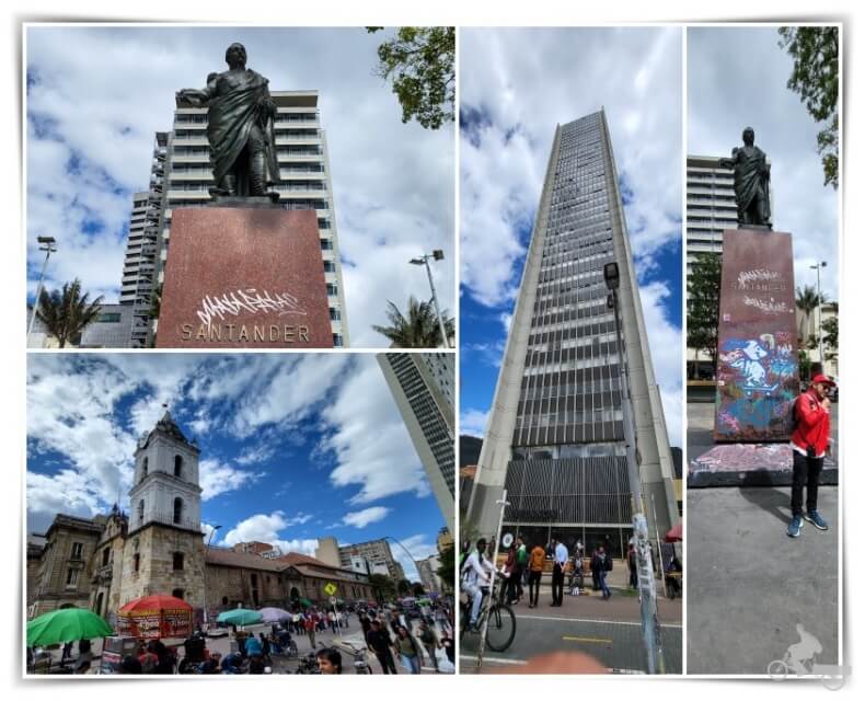 Parque de Santander en Bogotá en un día