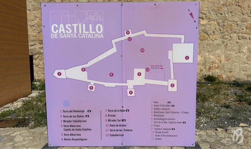 partes del castillo de Jaén