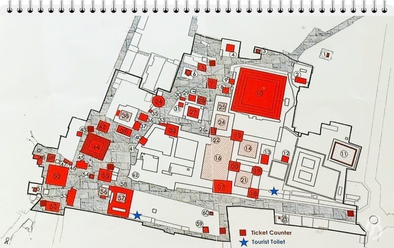 plano de la plaza Durbar de Katmandú