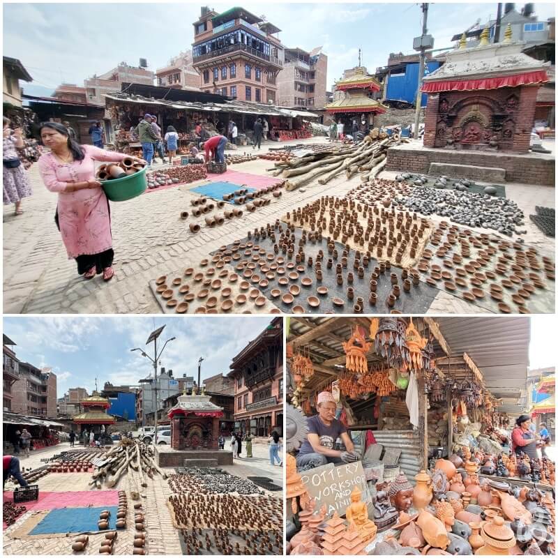 plaza alfarería de Bhaktapur