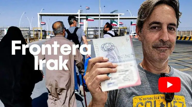 personas cruzando la Frontera entre Irak y Kuwait