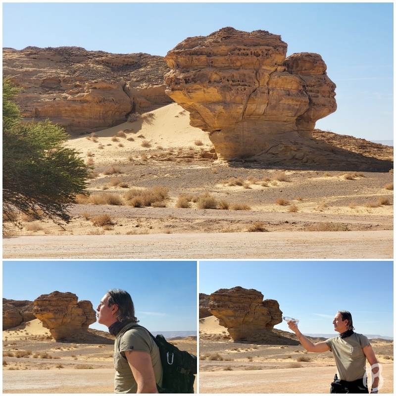 roca con forma de Cara en Jabal al-Ahmar de Hegra