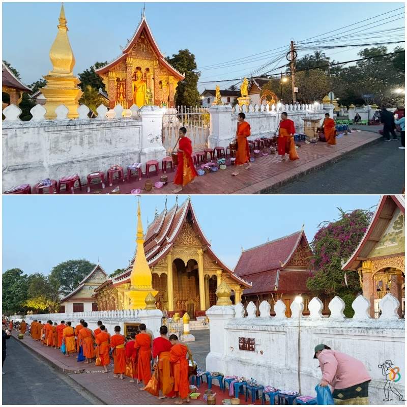 tak bat en Luang Prabang