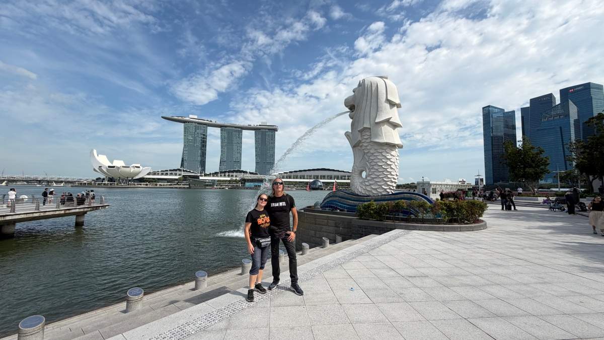 El merlion en la visita de Singapur en un día