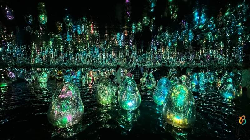 huevos de colores en agua