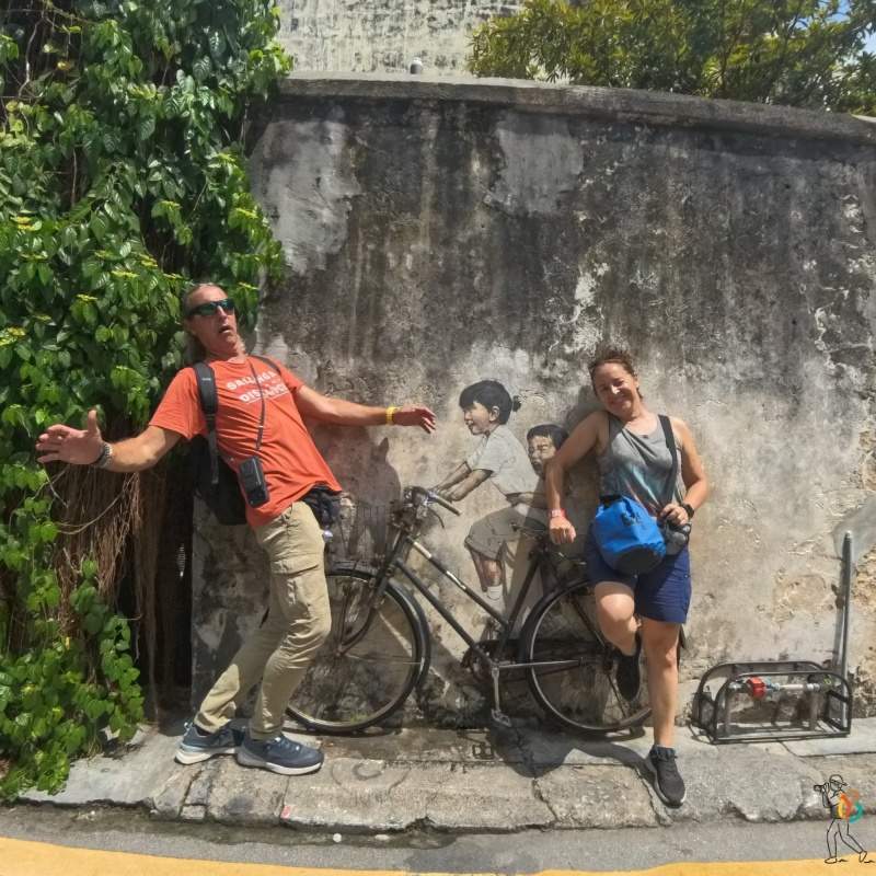 Mural Niños en bici