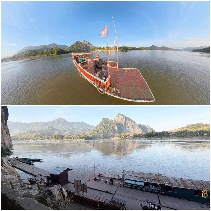 cruzar en barcaza Cuevas Pak Ou