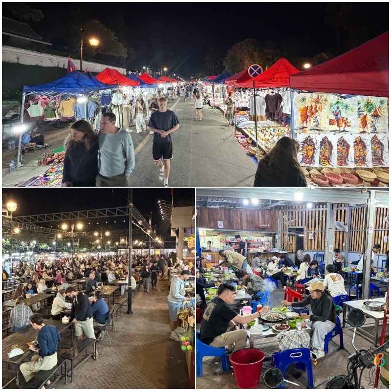 mercado nocturno Luang prabang