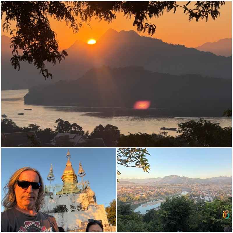 mount phousi atardecer