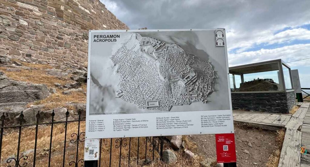 plano de las ruinas de Pérgamo
